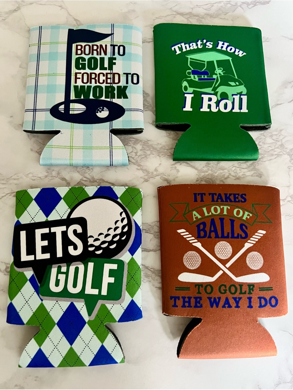 Funny Golf koozies Set of 4 brand new
